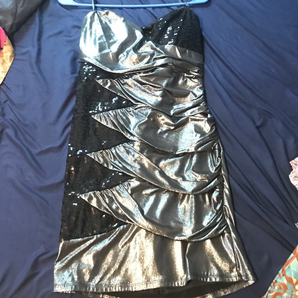 Strapless mini dress